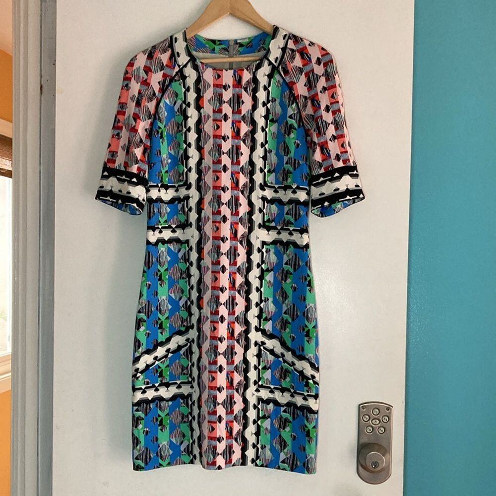 Peter Pilotto Women Dress US Size 6 Colorful Spring Above Knee Sheath UK Size 10